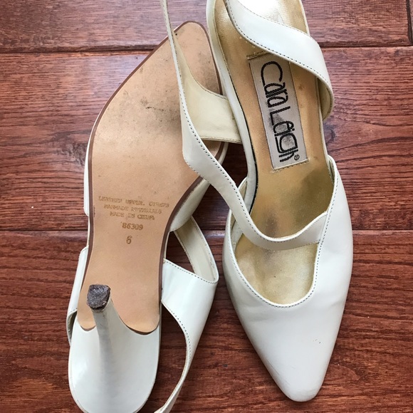 Cara Leigh white Sling Back Heel Shoe - Picture 2 of 5